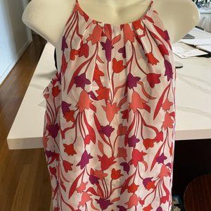 Pink and red floral camisole top lined - size Small